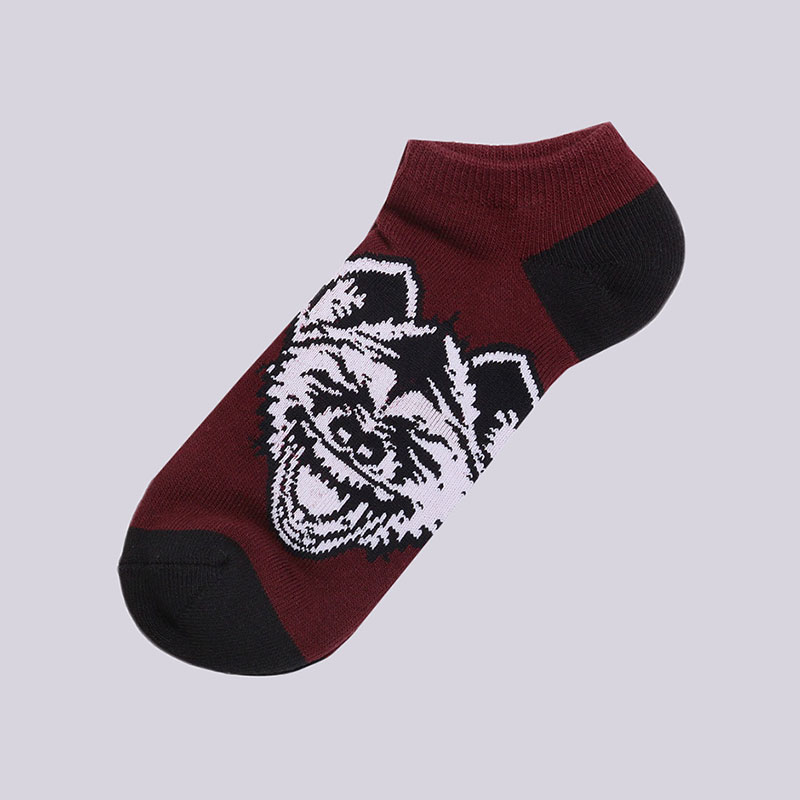 мужские бордовые носки the hundreds Hyena Low Socks T16P107072-brgnd - цена, описание, фото 1